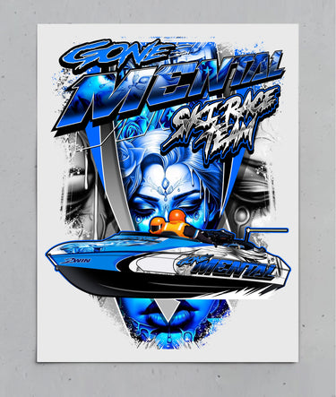 Gone Mental Ski Race Team Poster